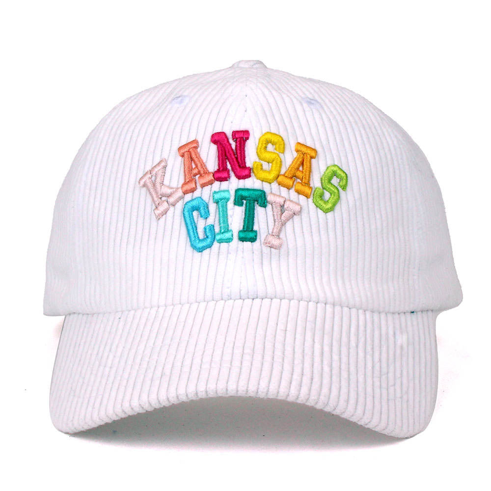 Kansas City White Corduroy Varsity Hat