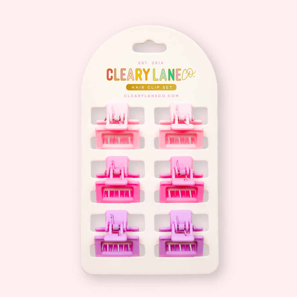 Mini Hair Clip Set | Pink & Purple