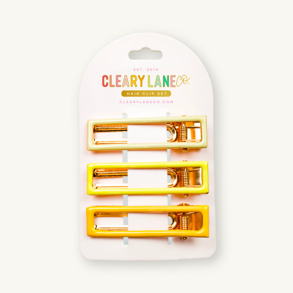 Hair Clip Set | Yellow