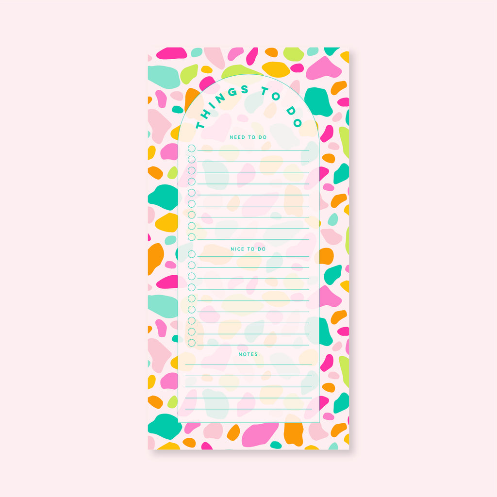 List Notepad | Pink Rainbow Terrazzo