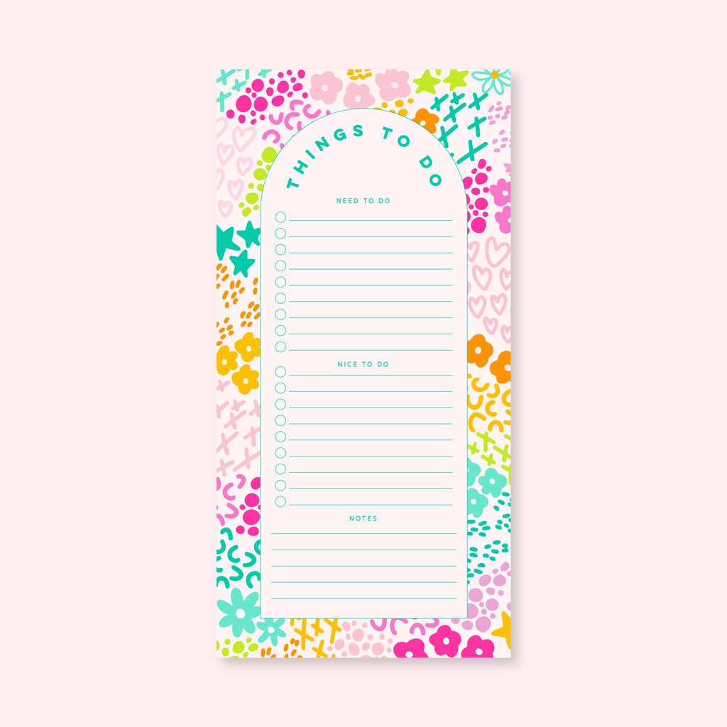 List Notepad | Pink Rainbow Garden