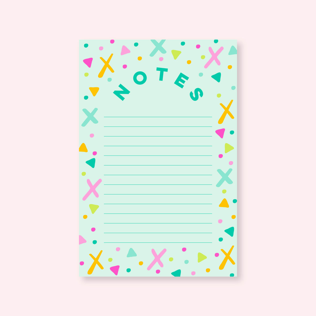 Small Notepad | Mint Rainbow Shapes