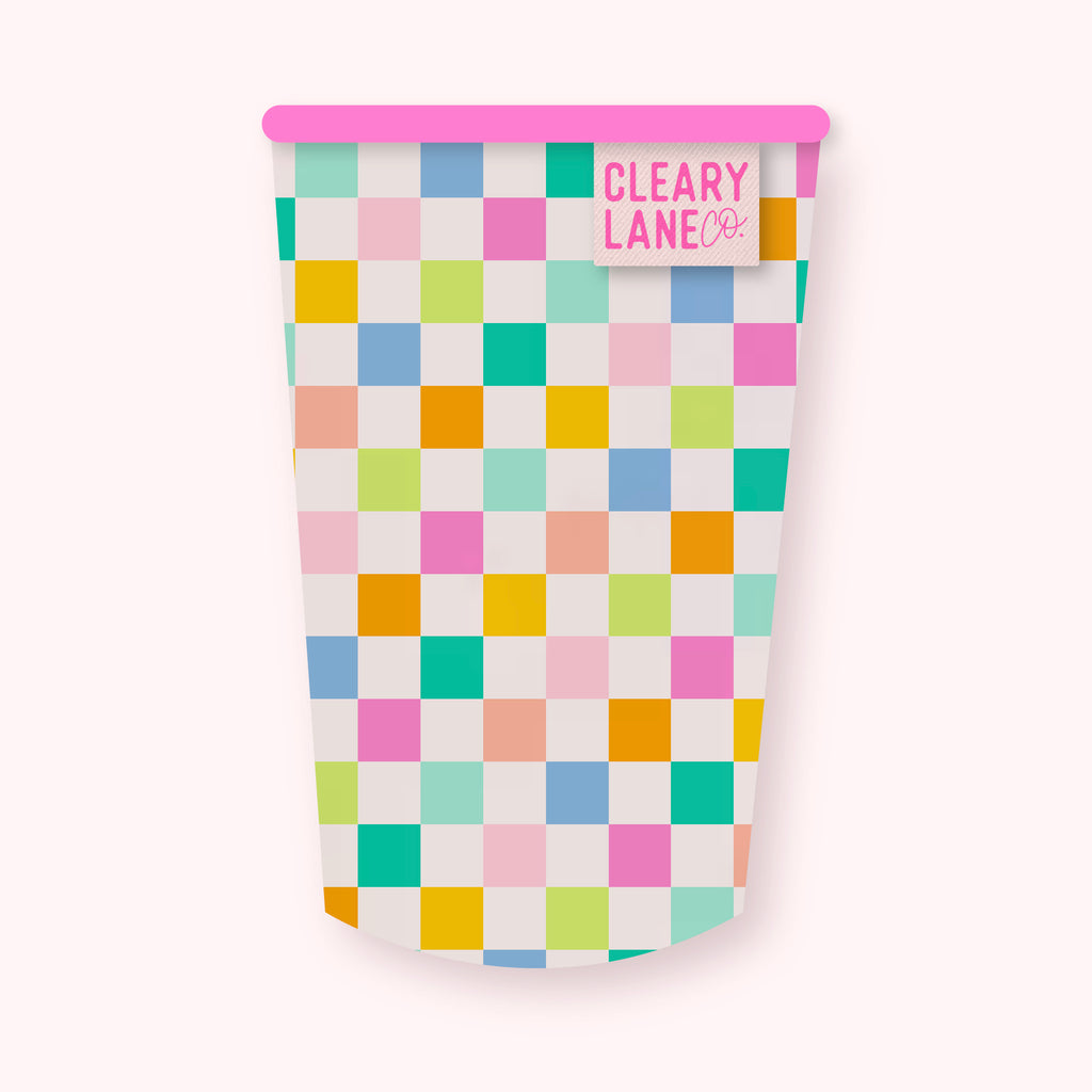 Blush Rainbow Checkers | Cup Sleeve