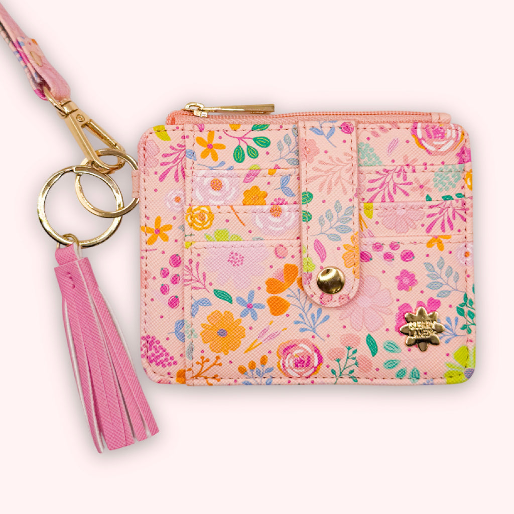 Wallet Keychain | Blush Rainbow Blooms