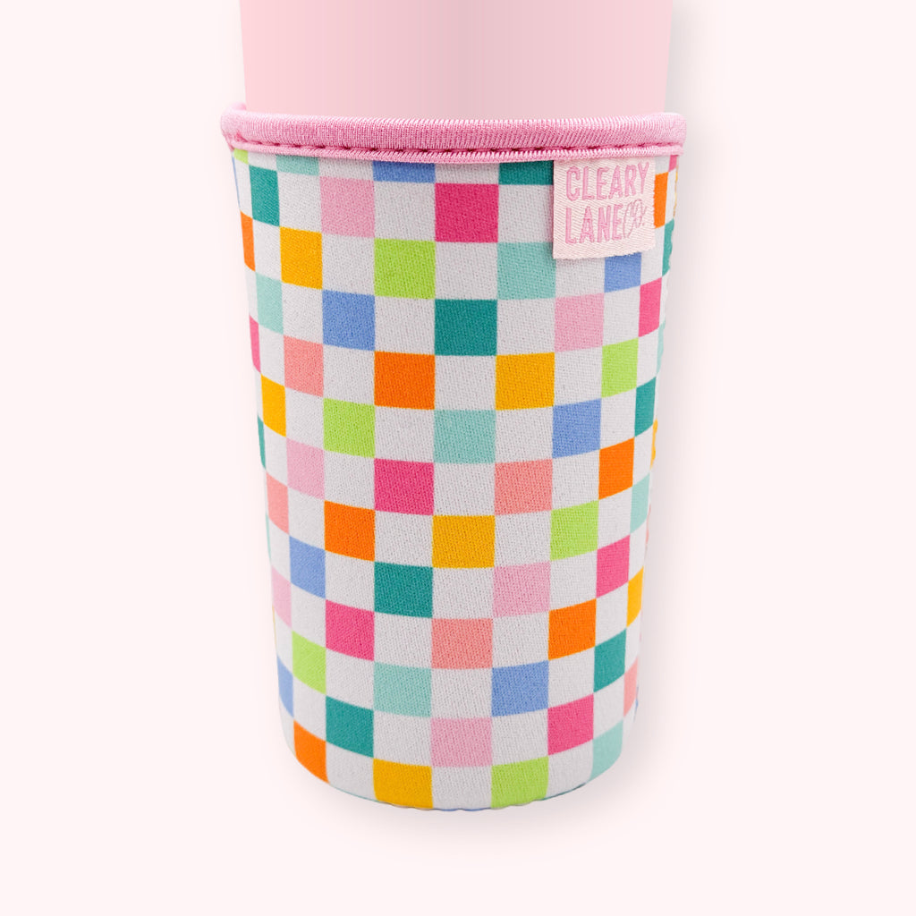 Blush Rainbow Checkers | Cup Sleeve