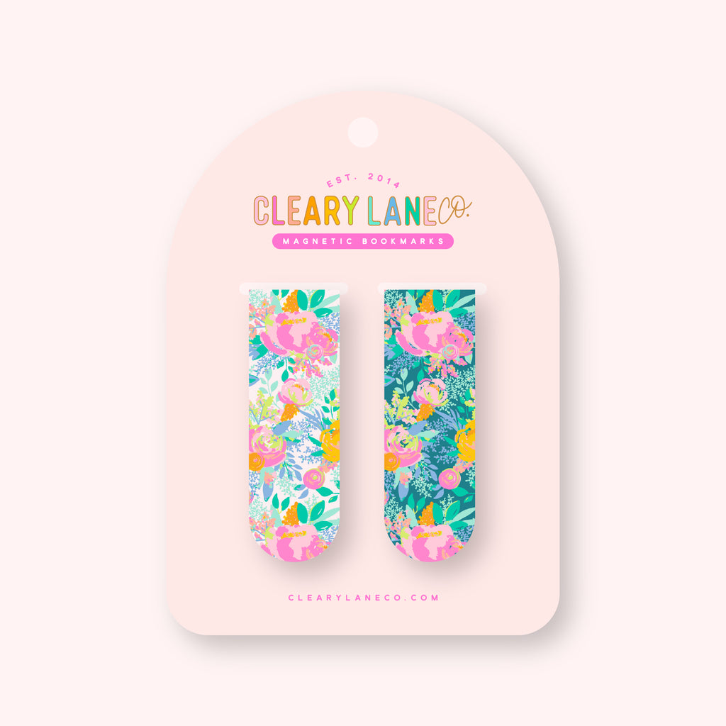 Magnetic Bookmark Set | Rainbow Blossoms
