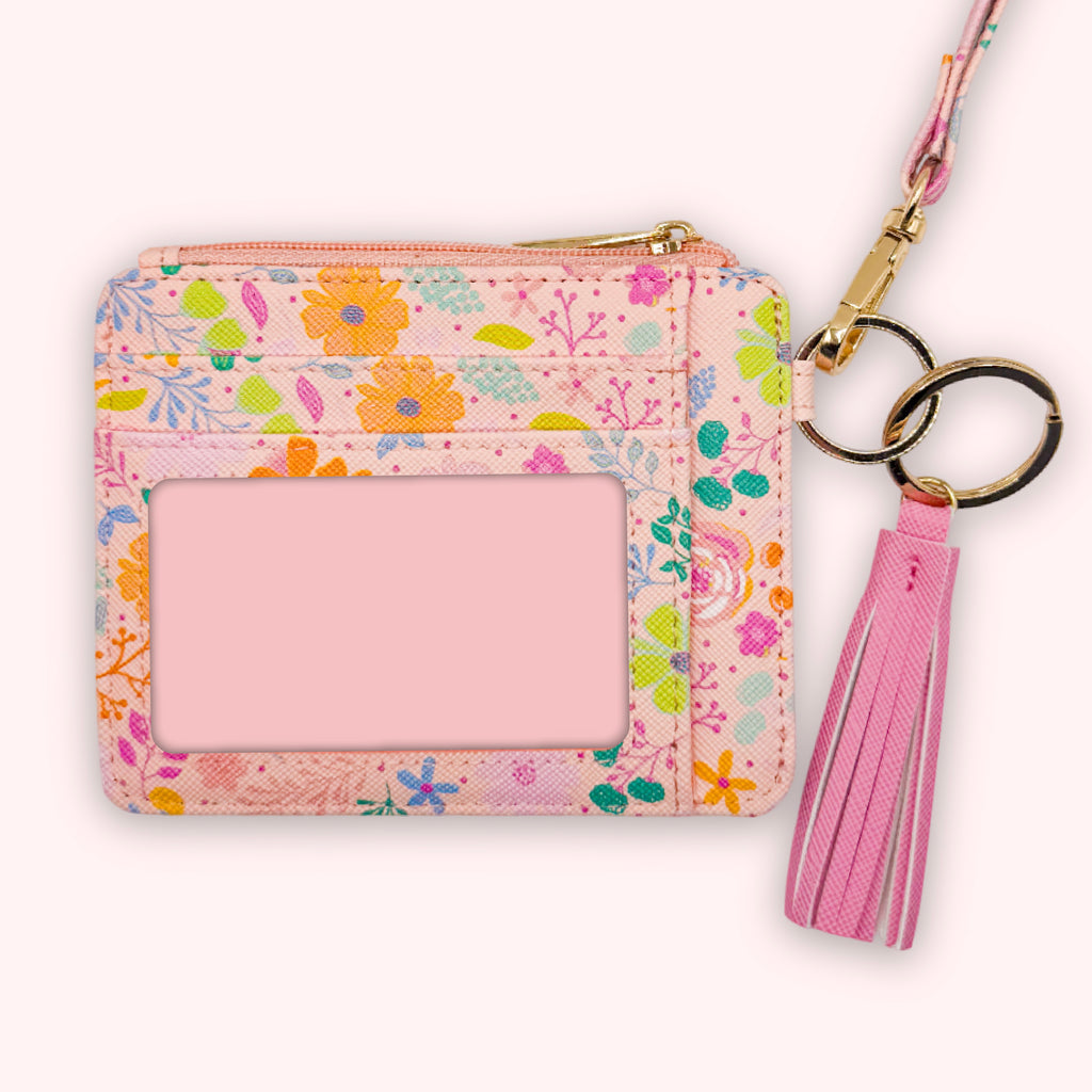 Wallet Keychain | Blush Rainbow Blooms