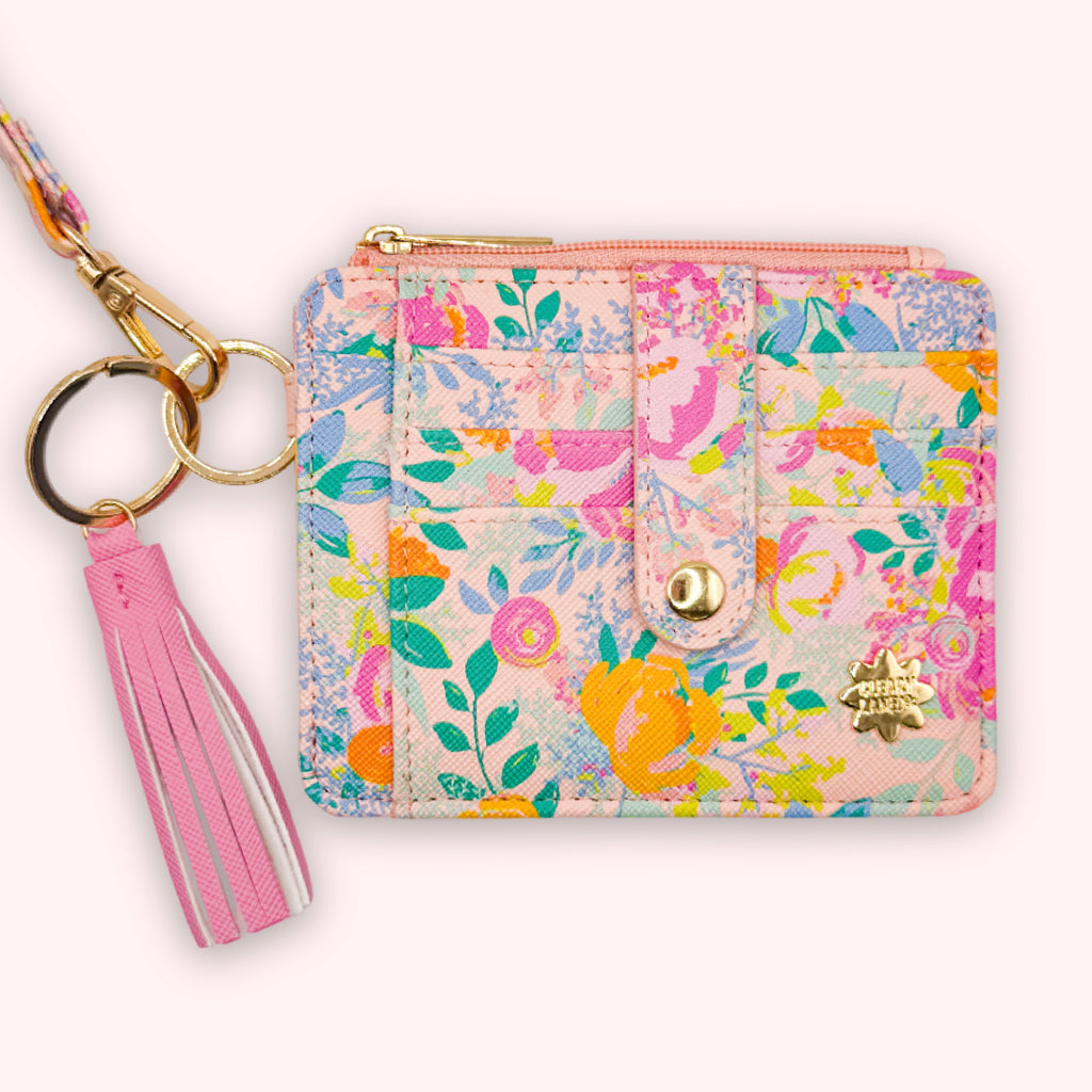 Wallet Keychain | Blush Rainbow Blossoms