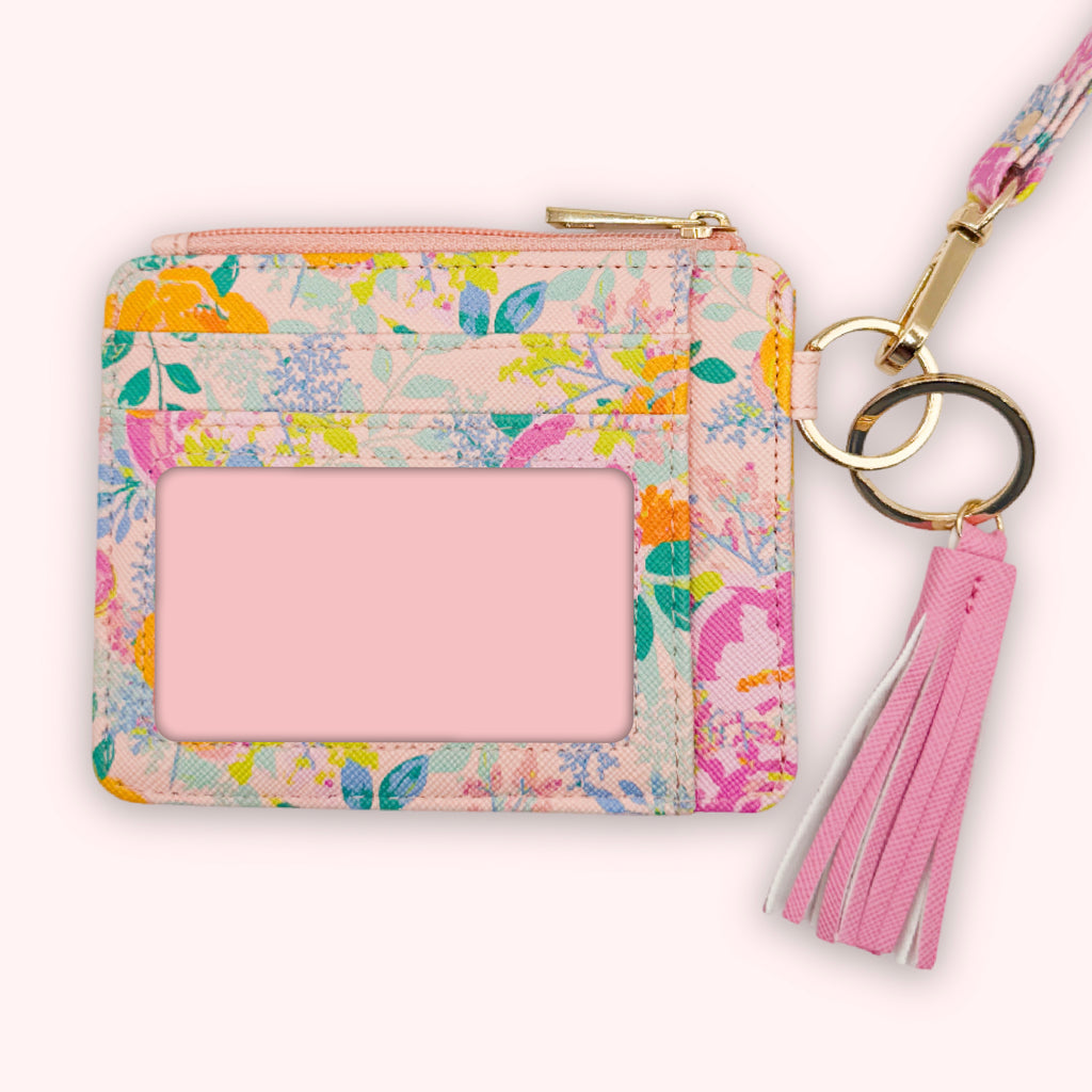 Wallet Keychain | Blush Rainbow Blossoms