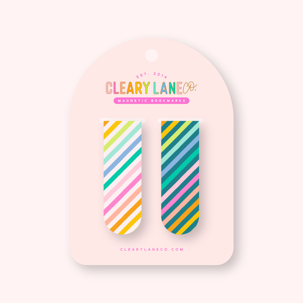 Magnetic Bookmark Set | Rainbow Stripes