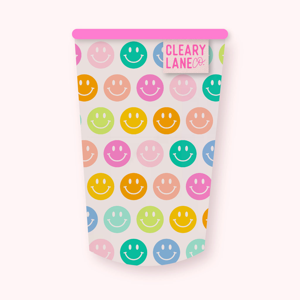 Blush Rainbow Smiley Face | Cup Sleeve