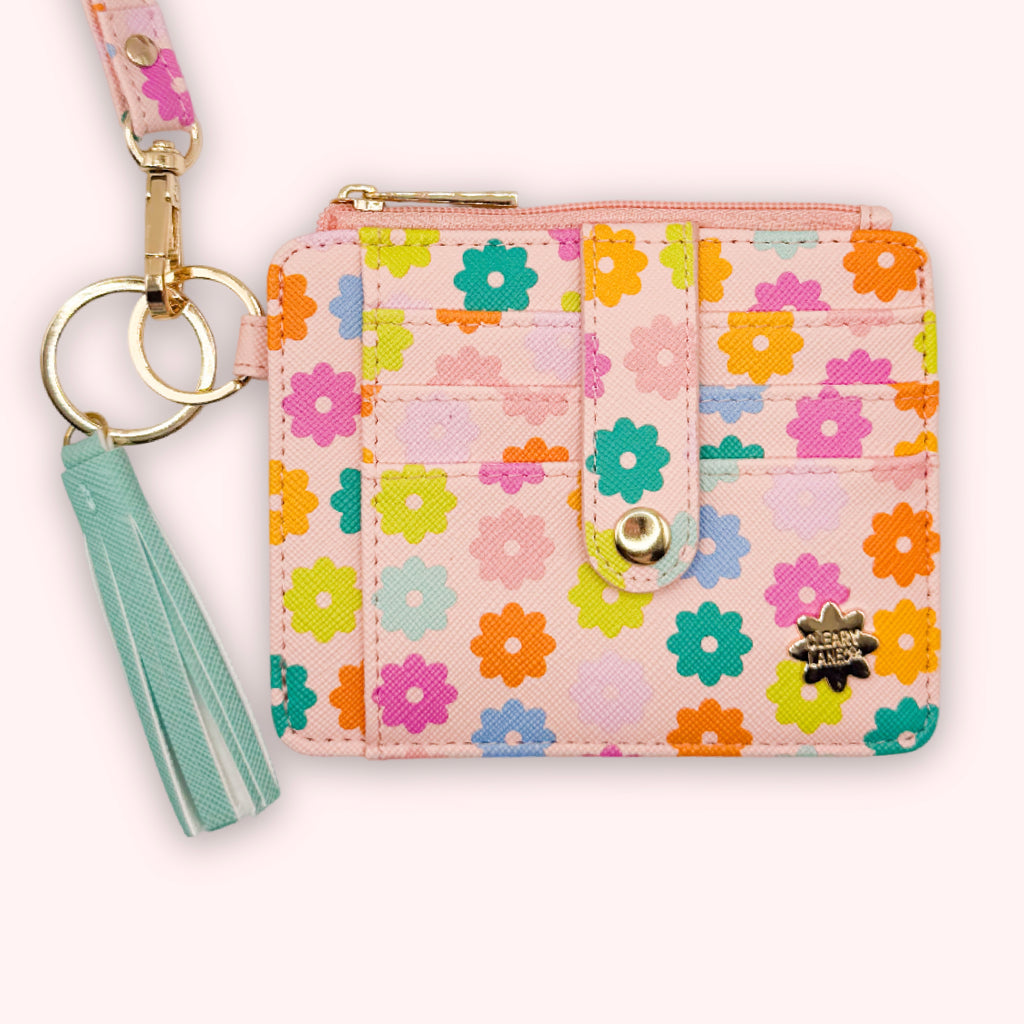 Wallet Keychain | Blush Rainbow Flowers
