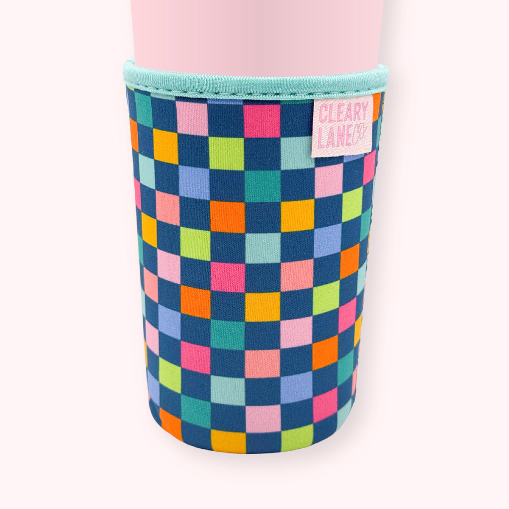 Emerald Rainbow Checkers | Cup Sleeve