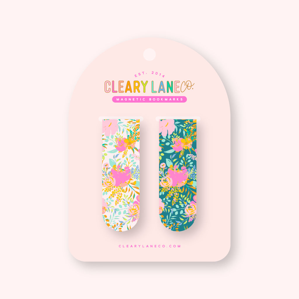 Magnetic Bookmark Set | Rainbow Posies
