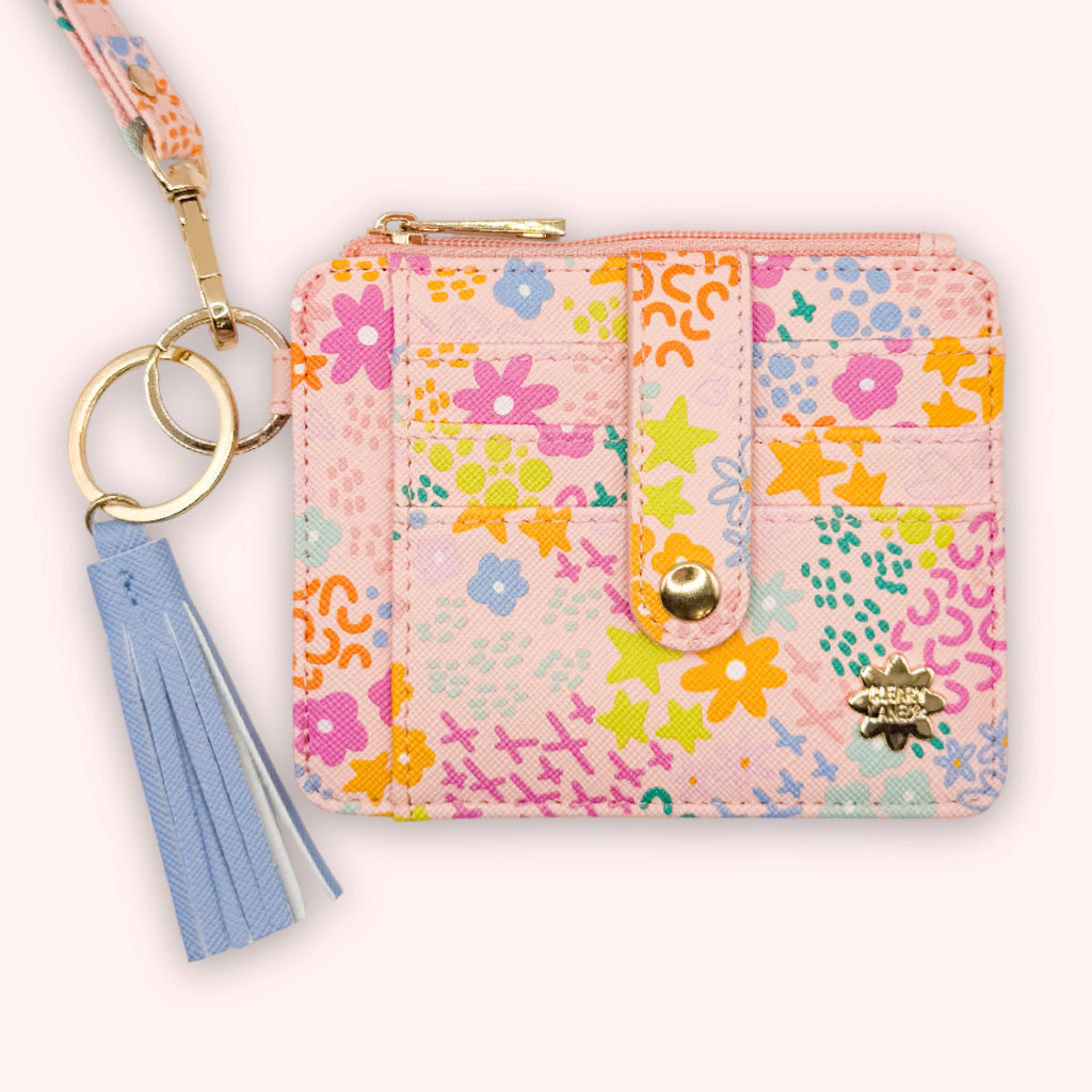 Wallet Keychain | Blush Rainbow Garden