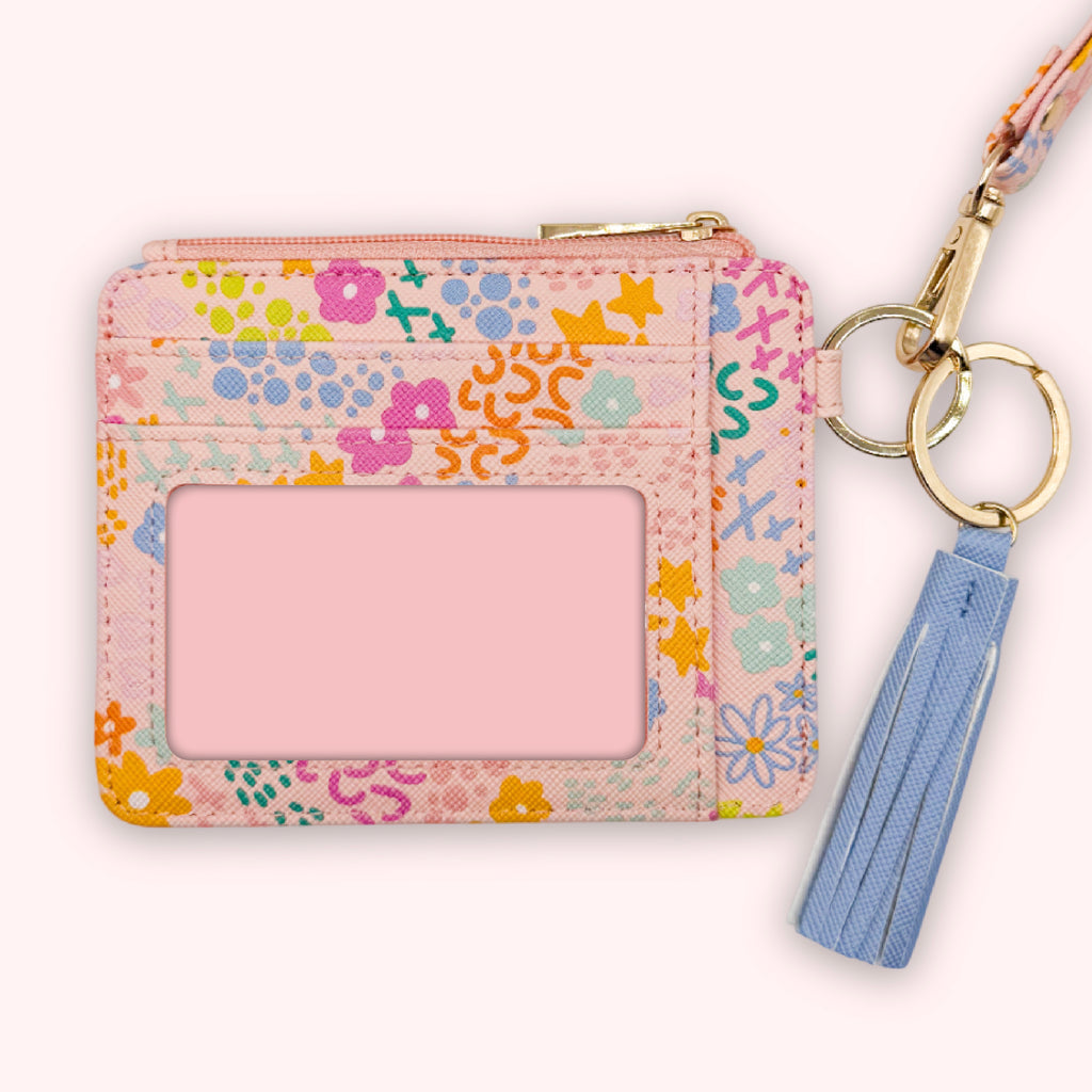 Wallet Keychain | Blush Rainbow Garden