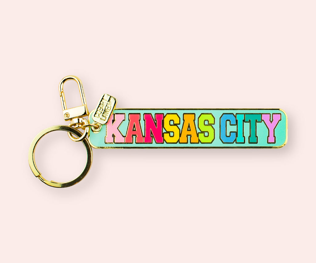 Kansas City Mint Rainbow Banner Enamel Keychain