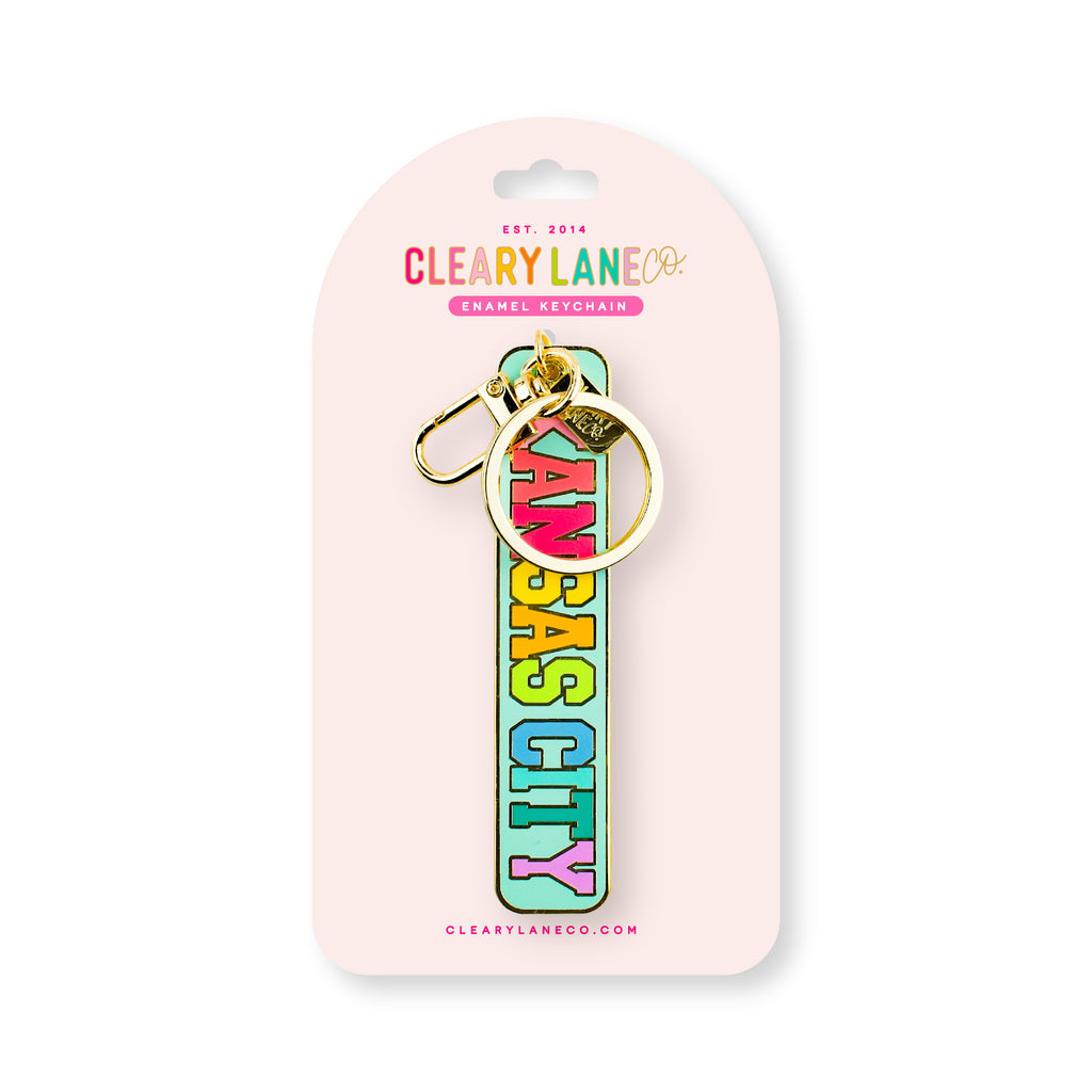 Kansas City Mint Rainbow Banner Enamel Keychain