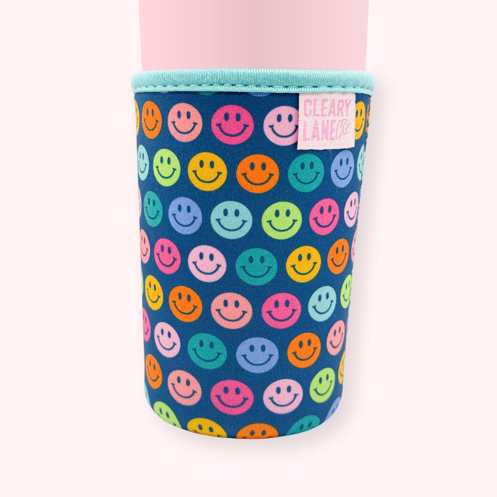 Emerald Rainbow Smiley Face | Cup Sleeve