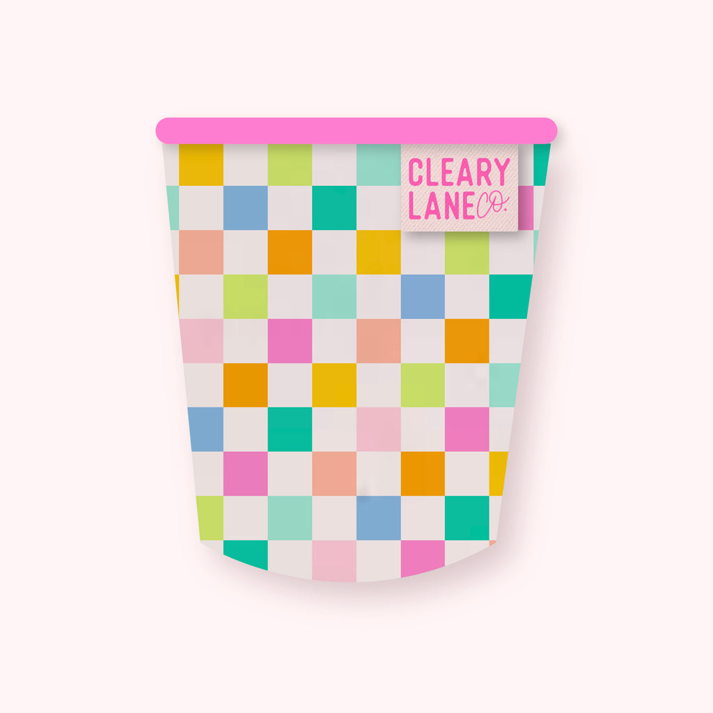 Blush Rainbow Checkers | Cup Sleeve