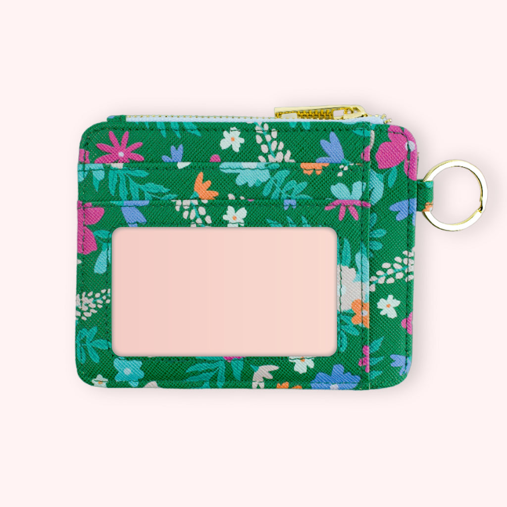 Wallet Keychain - Emerald Floral Jungle