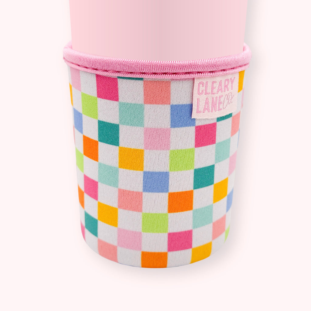 Blush Rainbow Checkers | Cup Sleeve