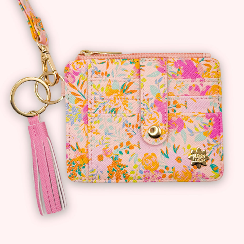 Wallet Keychain | Blush Rainbow Posies