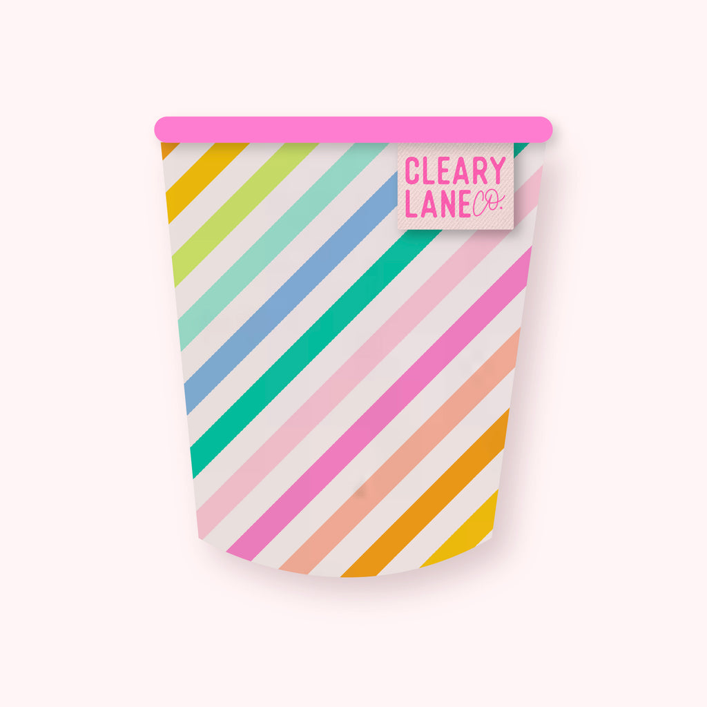 Blush Rainbow Diagonal Stripes | Cup Sleeve