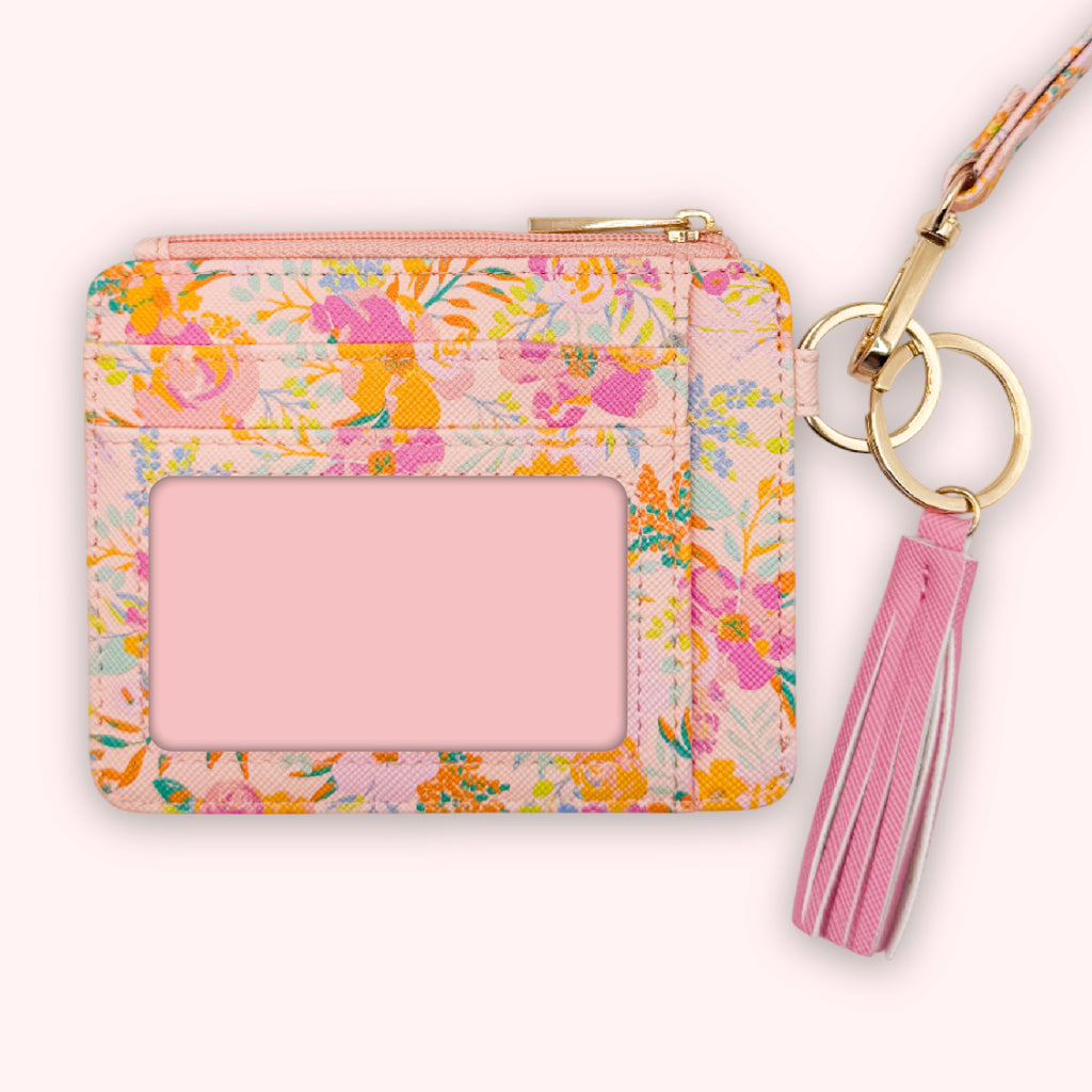 Wallet Keychain | Blush Rainbow Posies