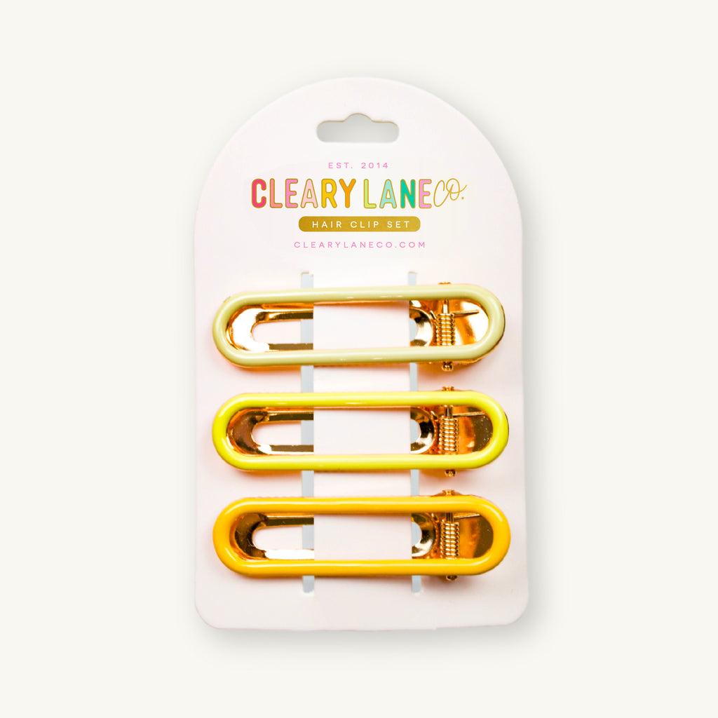 Hair Clip Set | Yellow