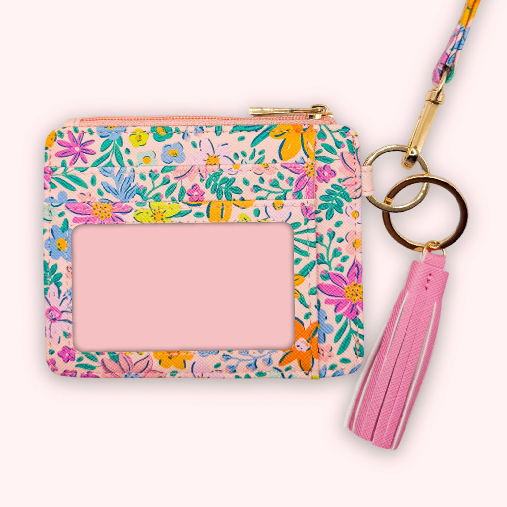 Wallet Keychain | Blush Rainbow Thistle