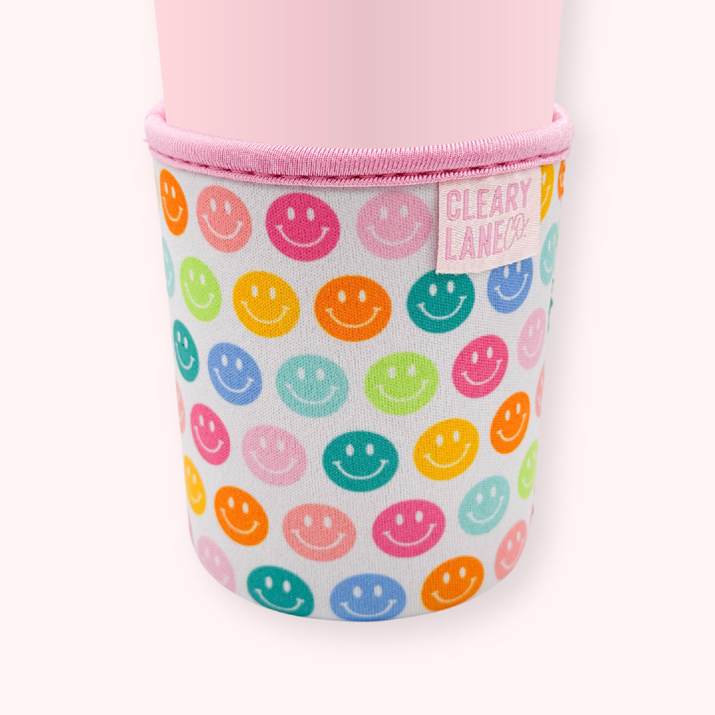 Blush Rainbow Smiley Face | Cup Sleeve