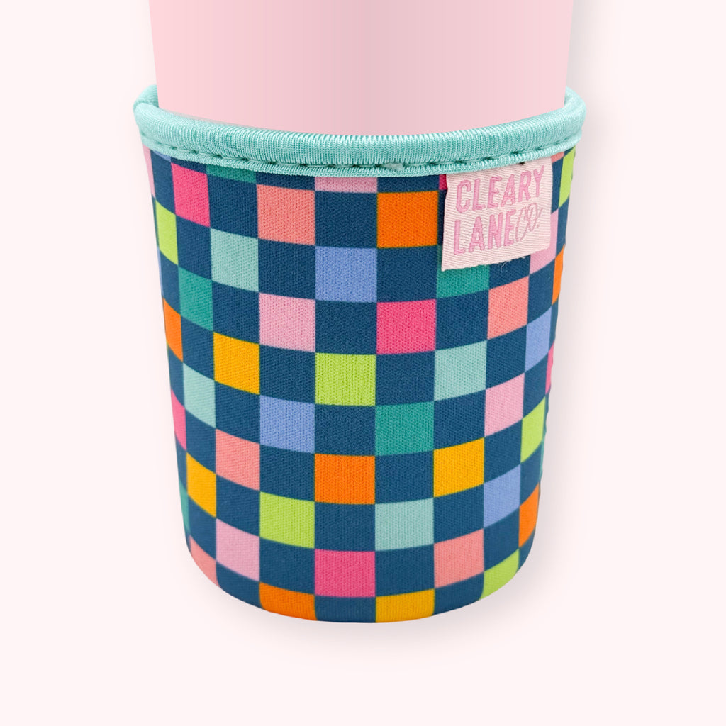 Emerald Rainbow Checkers | Cup Sleeve