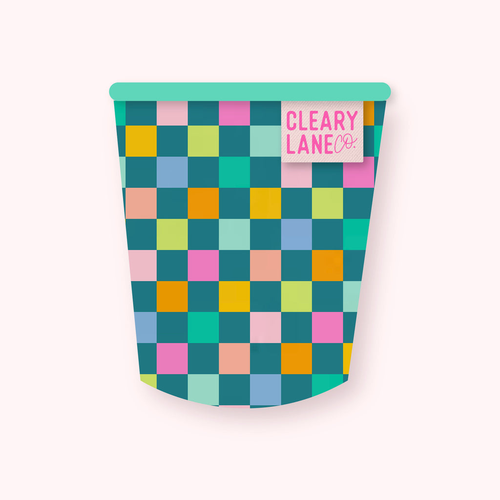 Emerald Rainbow Checkers | Cup Sleeve