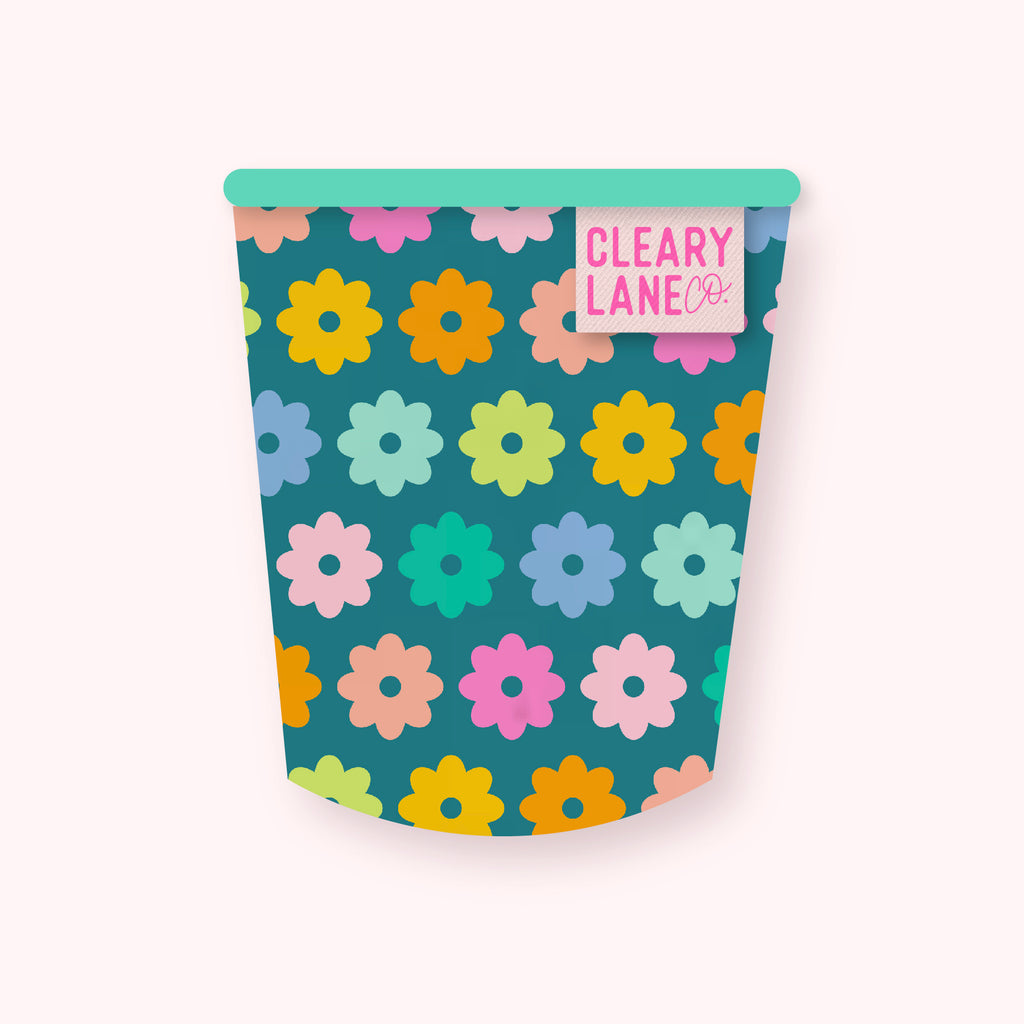 Emerald Rainbow Flowers | Cup Sleeve