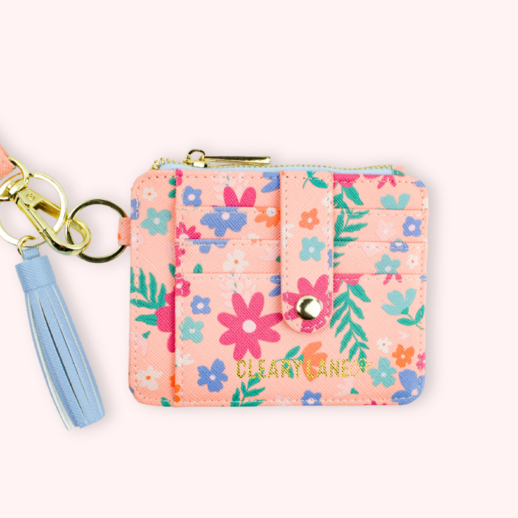 Wallet Keychain - Blush Floral Jungle