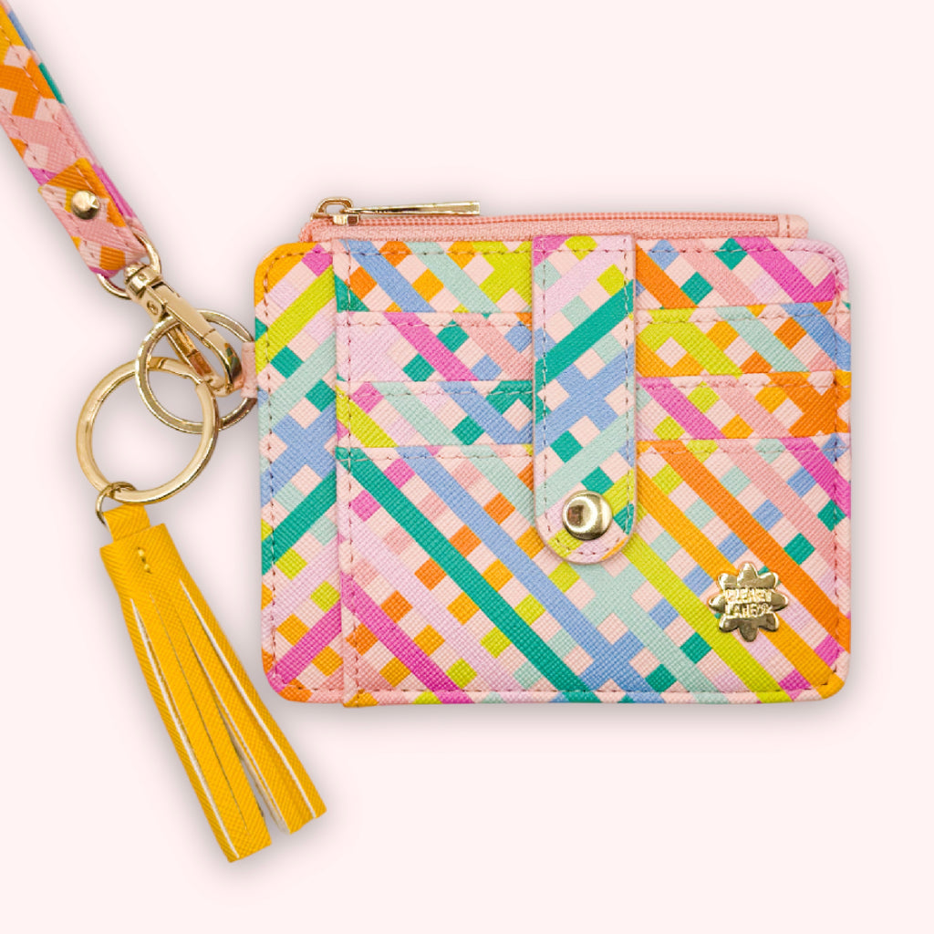 Wallet Keychain | Blush Rainbow Cross Stitch