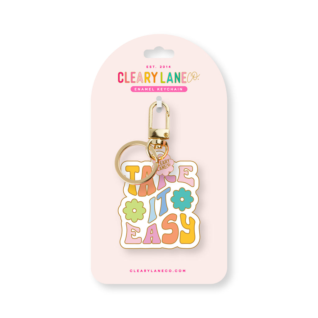 Take it Easy Enamel Keychain