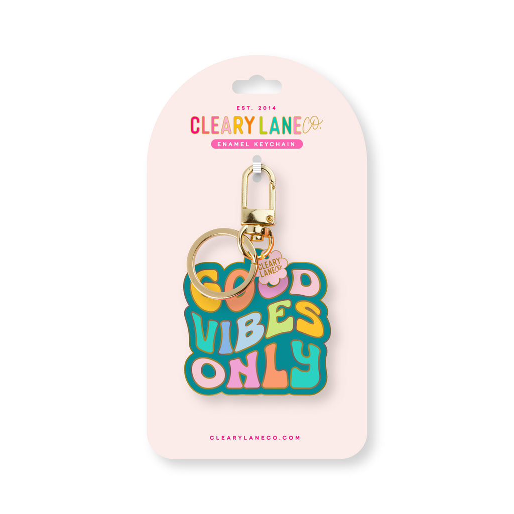 Good Vibes Only Enamel Keychain