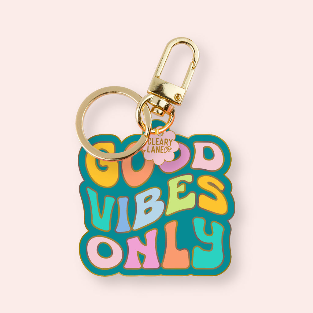 Good Vibes Only Enamel Keychain