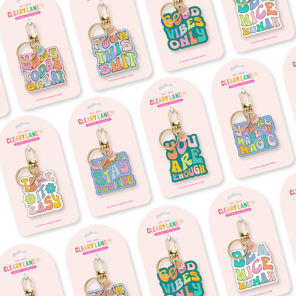 Be A Nice Human Enamel Keychain