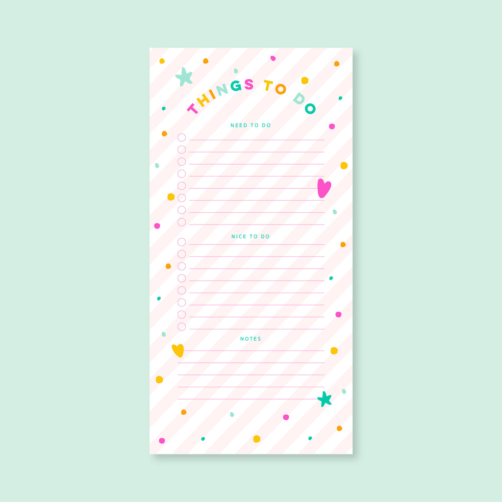 List Notepad | Pink Stripes
