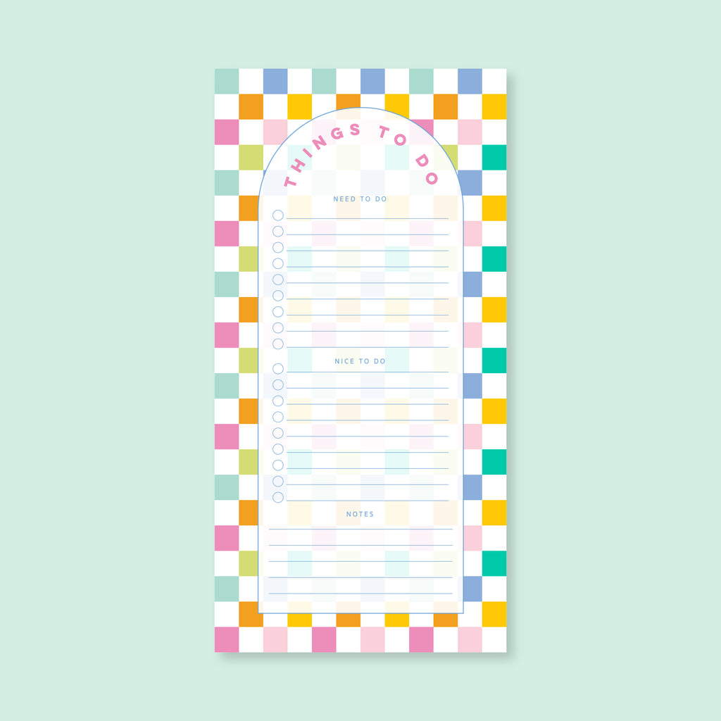 List Notepad | Rainbow Checkers