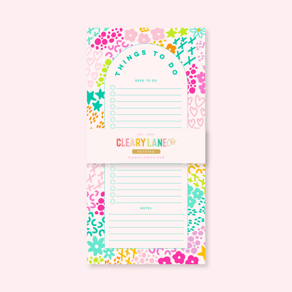 List Notepad | Pink Rainbow Garden