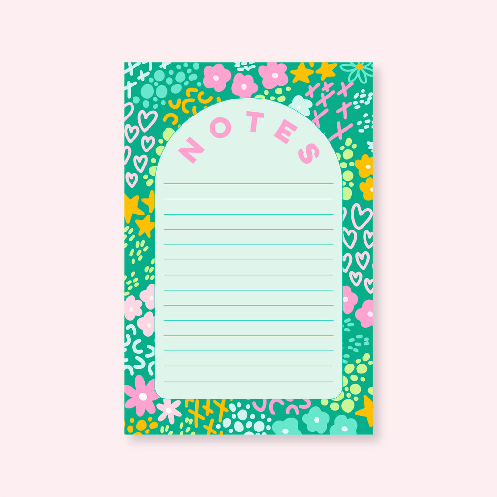 Small Notepad | Emerald Rainbow Garden