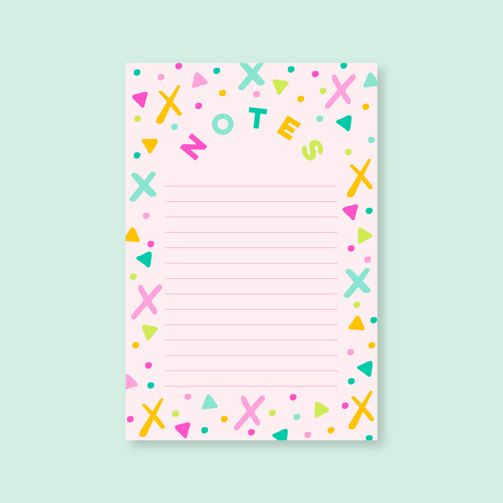 Small Notepad | Pink Rainbow Shapes