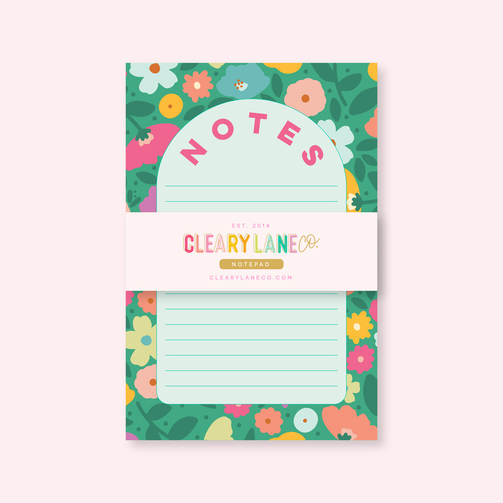 Small Notepad | Emerald Rainbow Meadows