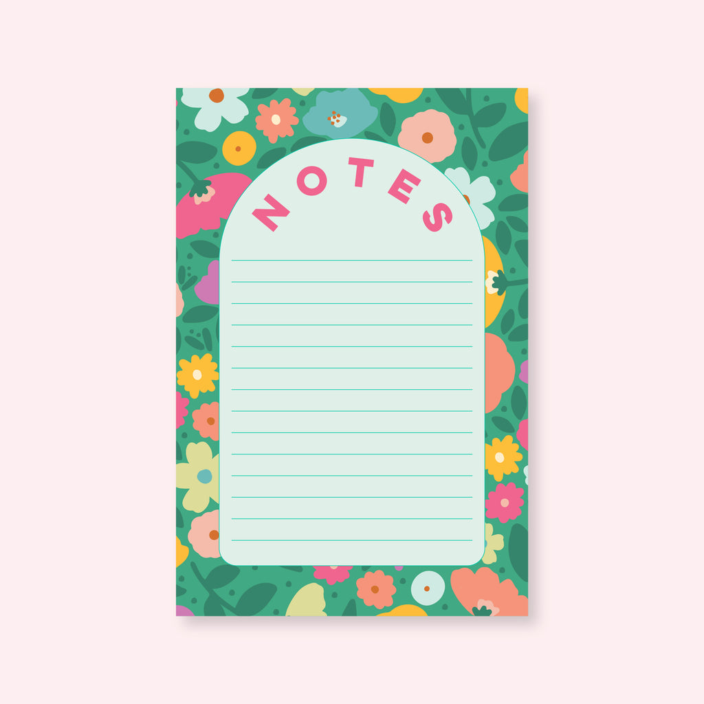 Small Notepad | Emerald Rainbow Meadows