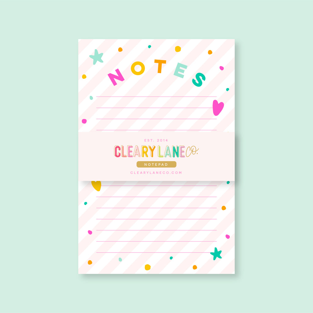 Small Notepad | Pink Stripes