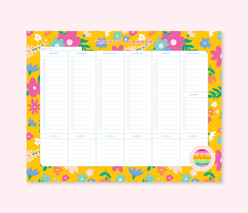 Weekly Planner Notepad | Canary Floral Jungle